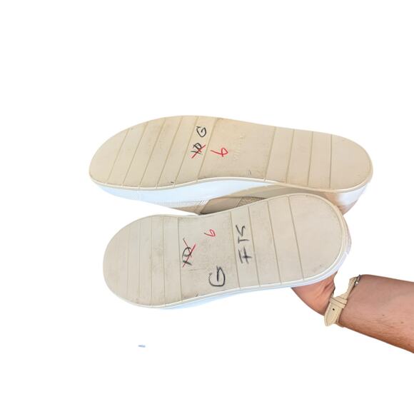 VINCE Slip On Sneakers Off-White Linen Fabric Weave Classic Size US 10 / EU 40 - Picture 6 of 7